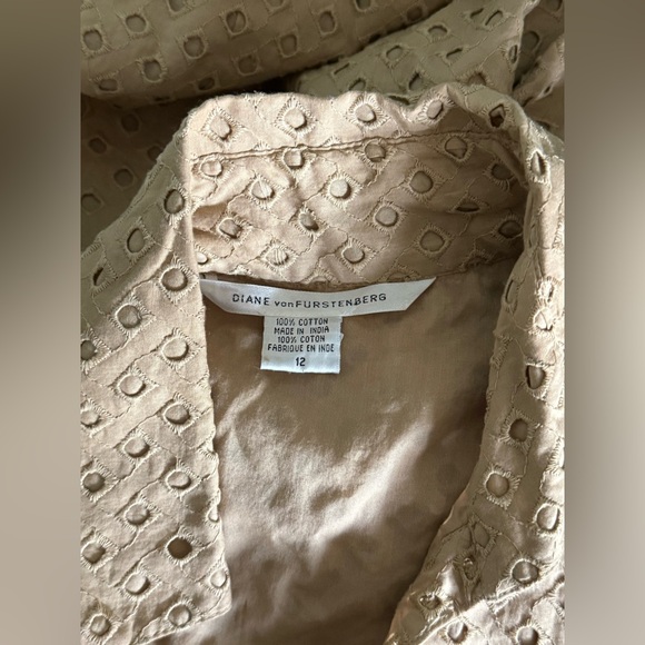 Diane Von Furstenberg DVF Bellette Cotton Midi Eyelet Wrap Dress Size 12 - Picture 9 of 9